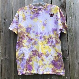 Patch tie dye shirt *MADE BY ME*